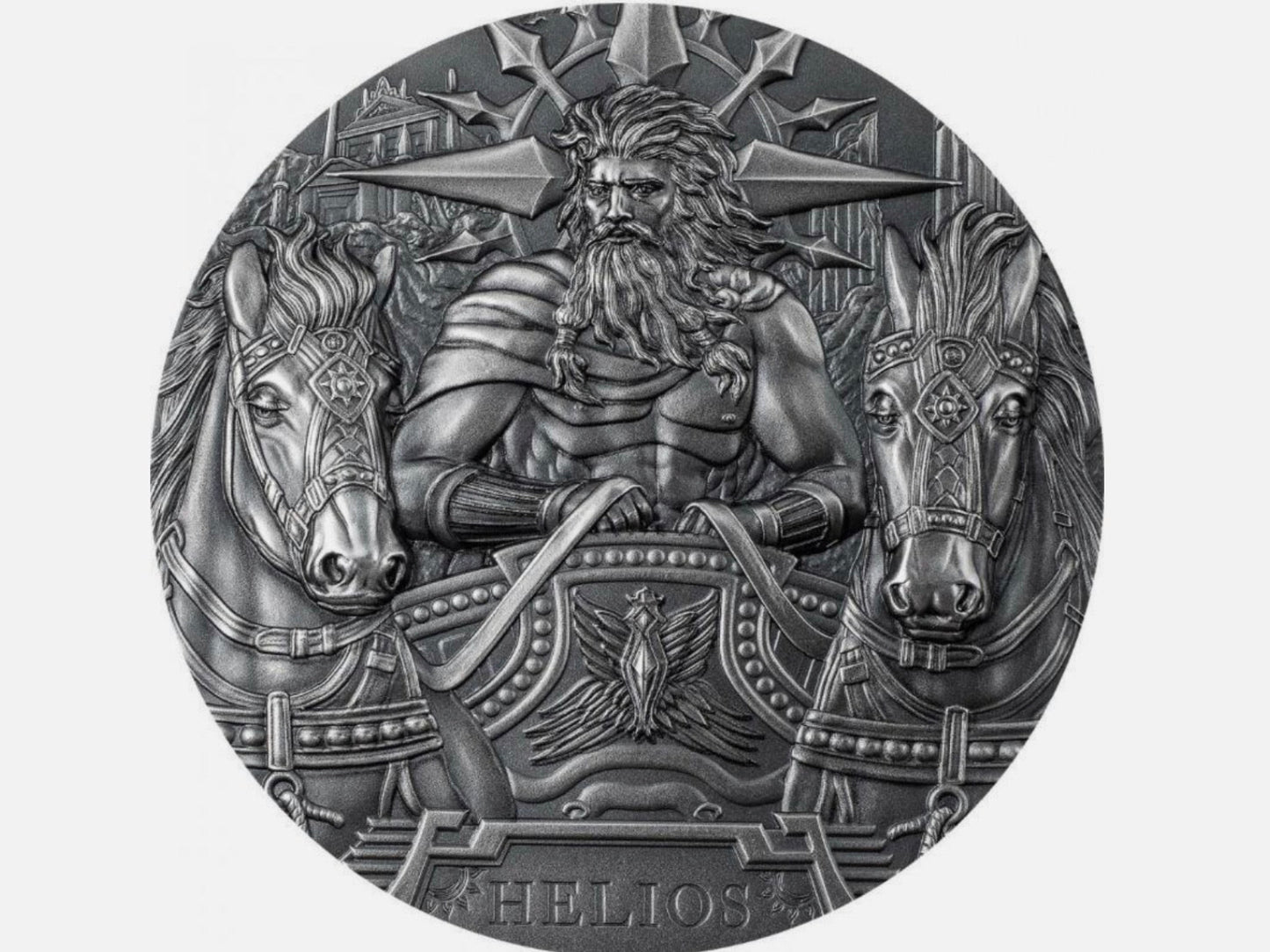 In Stock! 2022 Cook Islands Helios: The Sun God 3 oz Silver