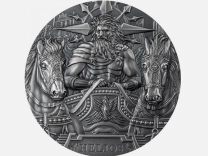 In Stock! 2022 Cook Islands Helios: The Sun God 3 oz Silver