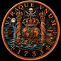 Intaglio Mint 1733 Pirate's Pillar Dollar 1 oz Copper Colorized Medal (7/13)