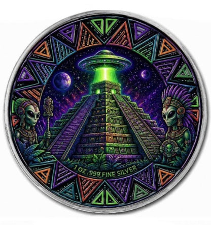 Estimate: Keepers of Quetzalcoatl 1 oz Silver Colorized Medal in Capsule w/COA (499 Mintage) (7/13)