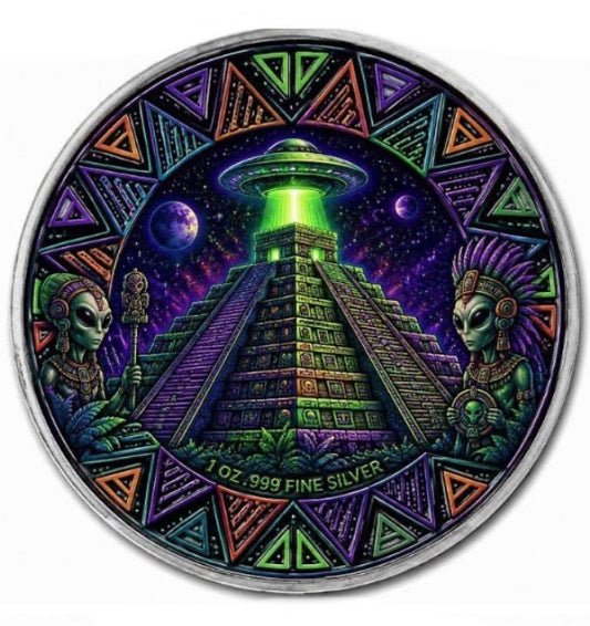 Estimate: Keepers of Quetzalcoatl 1 oz Silver Colorized Medal in Capsule w/COA (499 Mintage) (7/13)