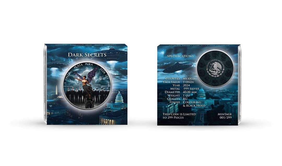 In Stock! 2024 Mexico Libertad - Black Holo Series #3 Last Release - Dark Secrets Libertad 1 oz Silver (299 mintage)