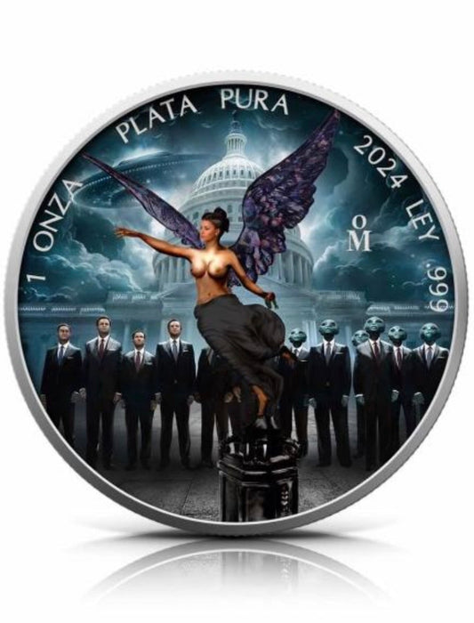 In Stock! 2024 Mexico Libertad - Black Holo Series #3 Last Release - Dark Secrets Libertad 1 oz Silver (299 mintage)