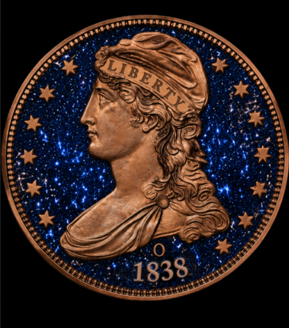 1838-O Capped Bust Diamond Dust Half Dollar Tribute 1 oz Copper Medal (07/14)