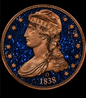 1838-O Capped Bust Diamond Dust Half Dollar Tribute 1 oz Copper Medal (07/14)
