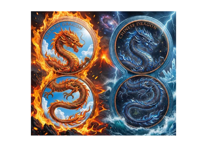 In Stock! 2026 Chinese Dragons Day & Night Edition .999 Fine Copper Infinity Medals