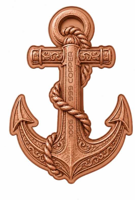 100 Gram Anchor of Strength Colorized Copper in Display Box
