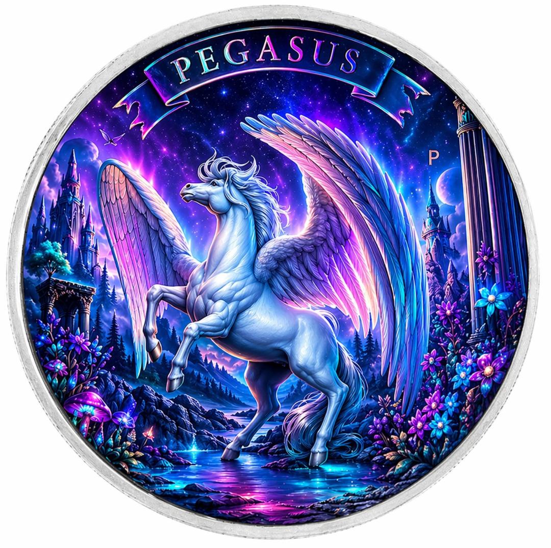 Estimate: 2023 Australia Pegasus Paradise 2 oz Silver Colorized Coin
