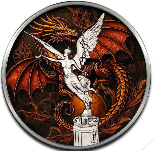 In Stock! 2024 Mexico Libertad Dragon Quest 1 oz Colorized Silver Art Coin (100 Mintage)