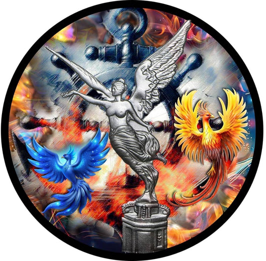 In Stock! 2024 Mexico Libertad Phoenix Voyage 1 oz Colorized Silver Art Coin (100 Mintage)