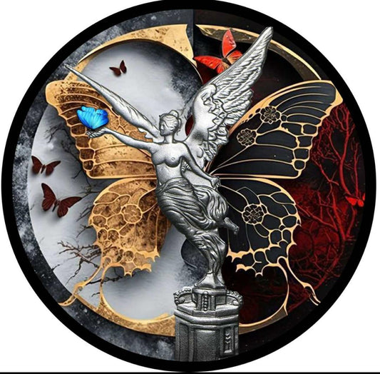 In Stock! 2024 Mexico Libertad Butterfly Balance 1 oz Colorized Silver Art Coin (100 Mintage)