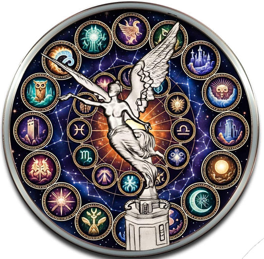 In Stock! 2024 Mexico Libertad Babylonian Zodiac 1 oz Colorized Silver Art Coin (100 Mintage)