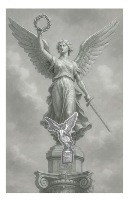 In Stock! 2025 Shaped Angel of Mexico 1 gram Jumbo Silver in Card/Capsule