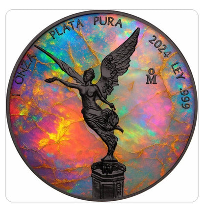 In Stock! 2024 Mexico Libertad Metal Galaxy Opal Edition 1 oz Silver Coin