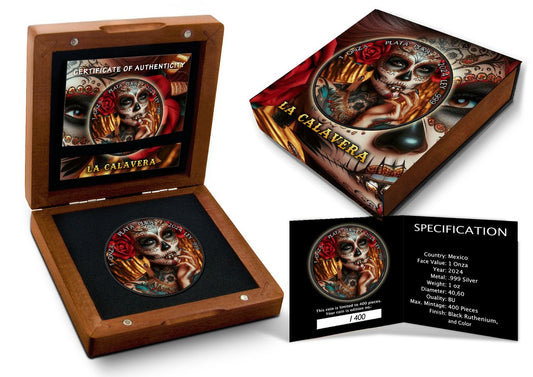 In Stock! 2024 Mexico Libertad La Calavera Edition 1 oz Silver Coin