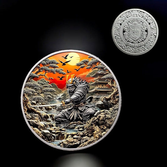 Historic Warriors Samurai Colorized 1 GRAM Silver Round