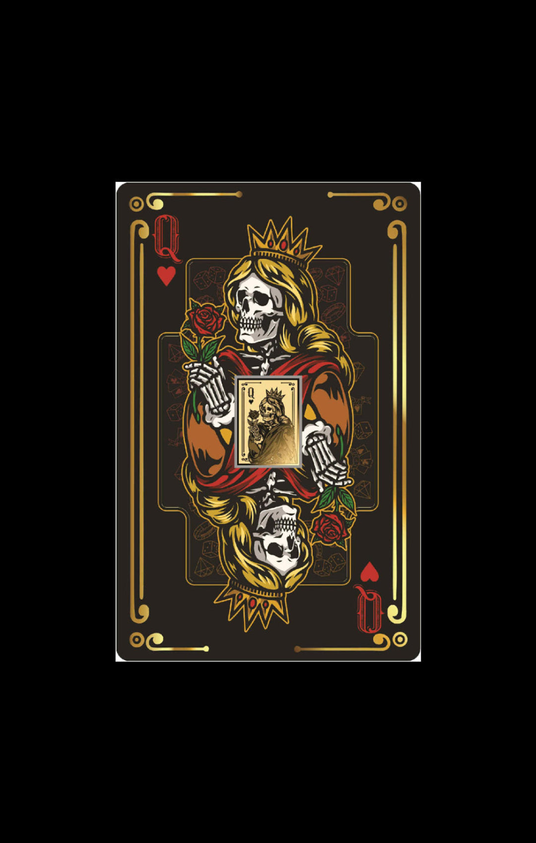 In Stock! 2025 Gabon Playing Cards Queen of Hearts 1/1000 oz Gold in Card (5,000 Mintage)