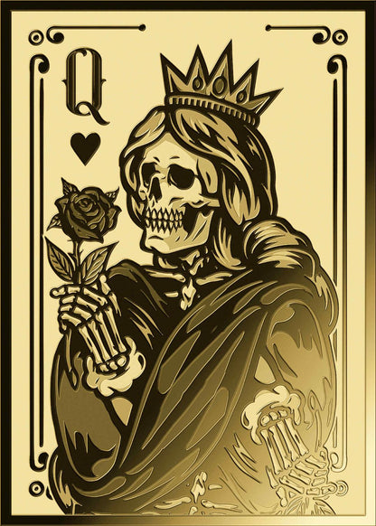 In Stock! 2025 Gabon Playing Cards Queen of Hearts 1/1000 oz Gold in Card (5,000 Mintage)