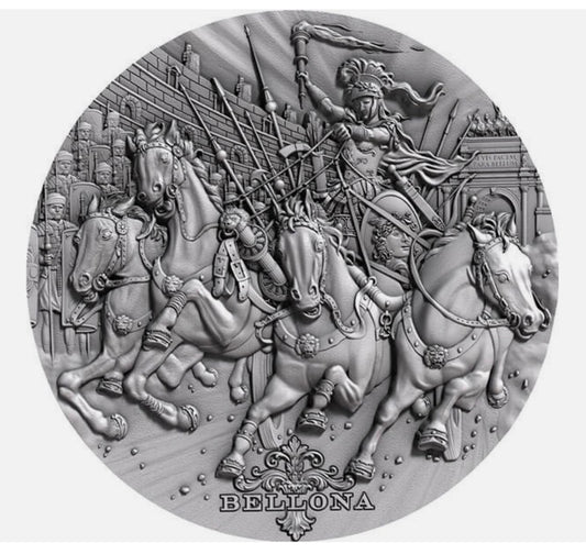 In Stock! 2018 Niue Bellona Roman Gods 2 oz Antique finish Silver Coin