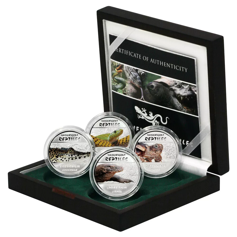 2013 Congo Magnificent Reptiles 4 x 20g Silver Coin Set