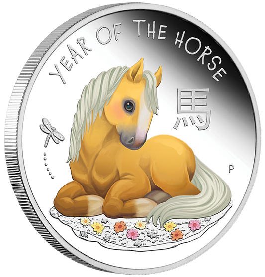 In Stock! 2026 Tuvalu Baby Horse Colorized Proof 1/2 oz Silver Coin