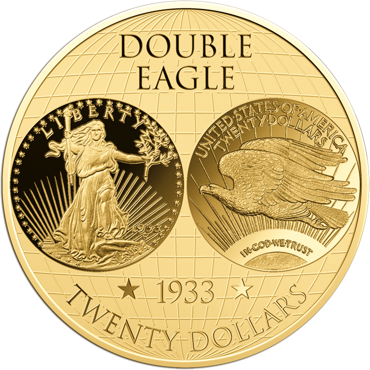 Chad 1933 U.S. Double Eagle Tribute 1/200 oz Gold Coin
