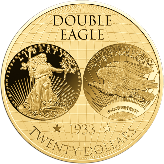 In Stock! Chad 1933 U.S. Double Eagle Tribute 1/200 oz Gold Coin