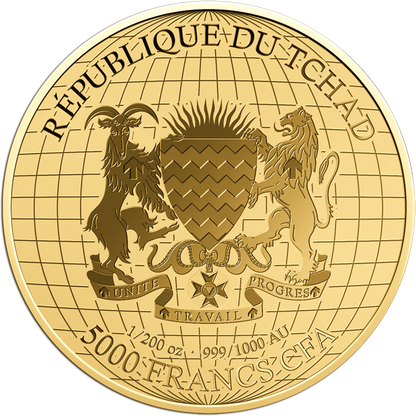 Chad 1933 U.S. Double Eagle Tribute 1/200 oz Gold Coin