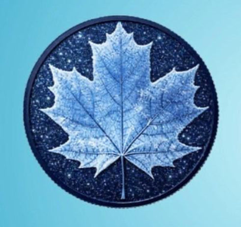 In Stock! Winter Maple featuring Dual Sided Diamond Dust with Box/Display 1oz Copper