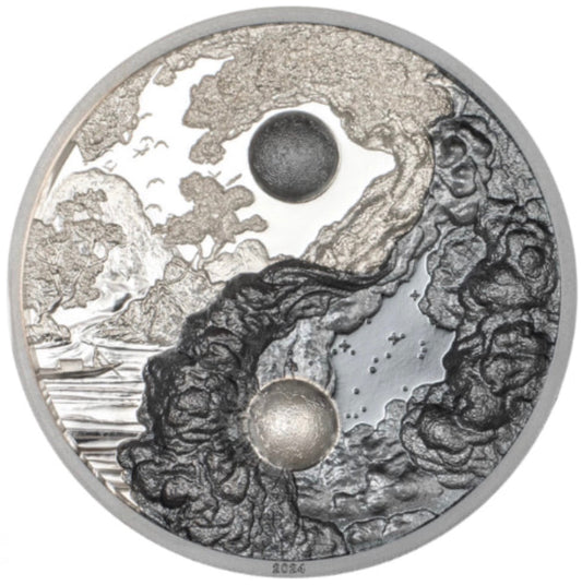 In Stock! 2024 Ultra High Relief Yin & Yang Silver Black Proof 1 oz Silver