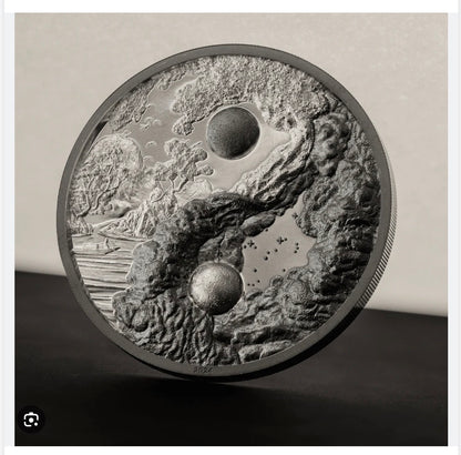 In Stock! 2024 Ultra High Relief Yin & Yang Silver Black Proof 1 oz Silver