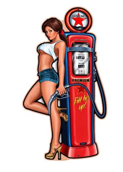 Fill 'Er Up Colorized Shaped 3 oz Copper Medal (07/17)