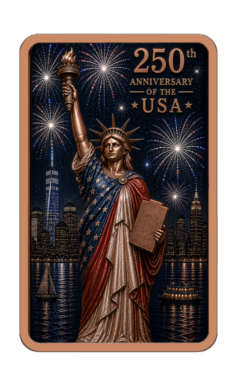In Stock! 250 Gram America's 250 Bar Colorized Copper in Display Box