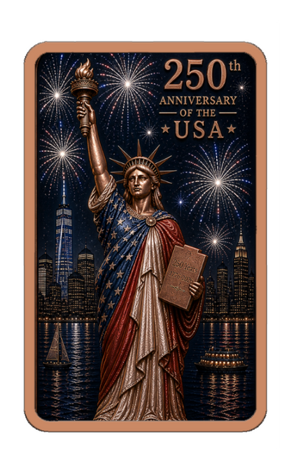 In Stock! 250 Gram America's 250 Bar Colorized Copper in Display Box