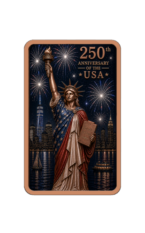 In Stock! 250 Gram America's 250 Bar Colorized Copper in Display Box