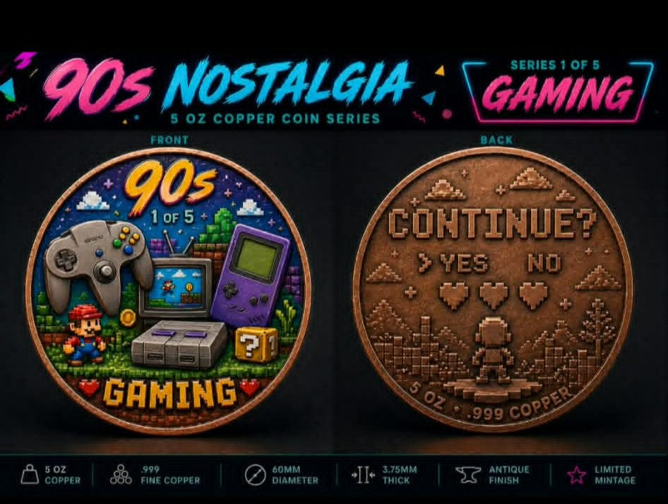 In Stock! New Series! 90’s Nostalgia 5 oz Copper