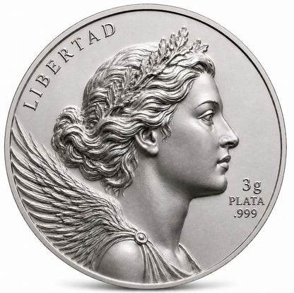 Mexico Libertad Classico 3g .999 Silver Medal. See the Back!