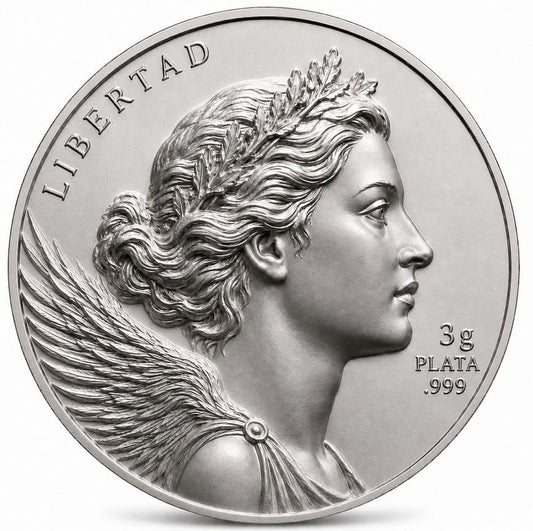 Mexico Libertad Classico 3g .999 Silver Medal. See the Back!