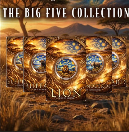 You get ALL 5! 2026 African Big 5 Starry Night Fusion 1oz .999 Copper in Blister