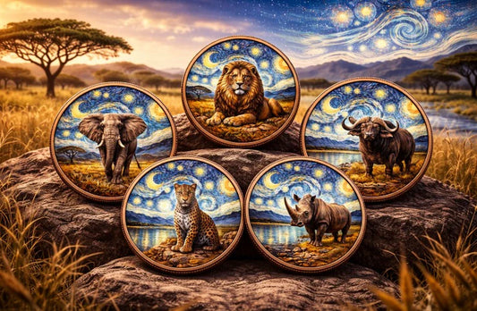 You get ALL 5! 2026 African Big 5 Starry Night Fusion 1oz .999 Copper in Blister