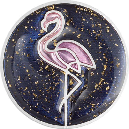 2026 Cook Islands Line Art Flamingo 1 oz Silver Coin (02/11)