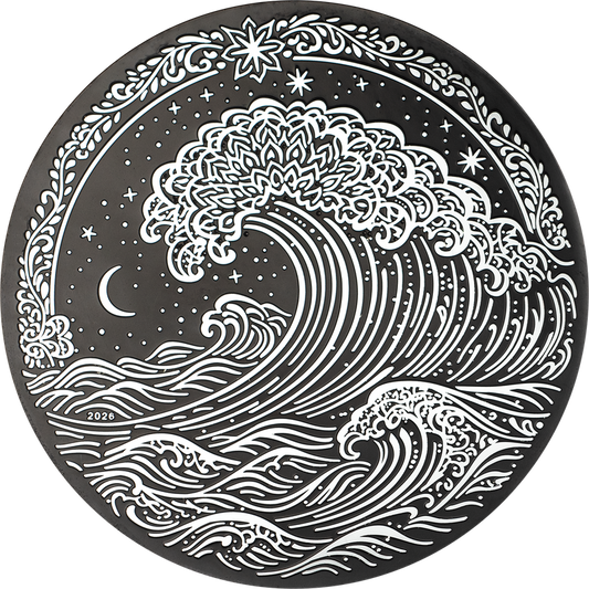 2026 Cook Islands (CIT) Great Wave Obsidian Black 1 oz Silver Coin (02/11)