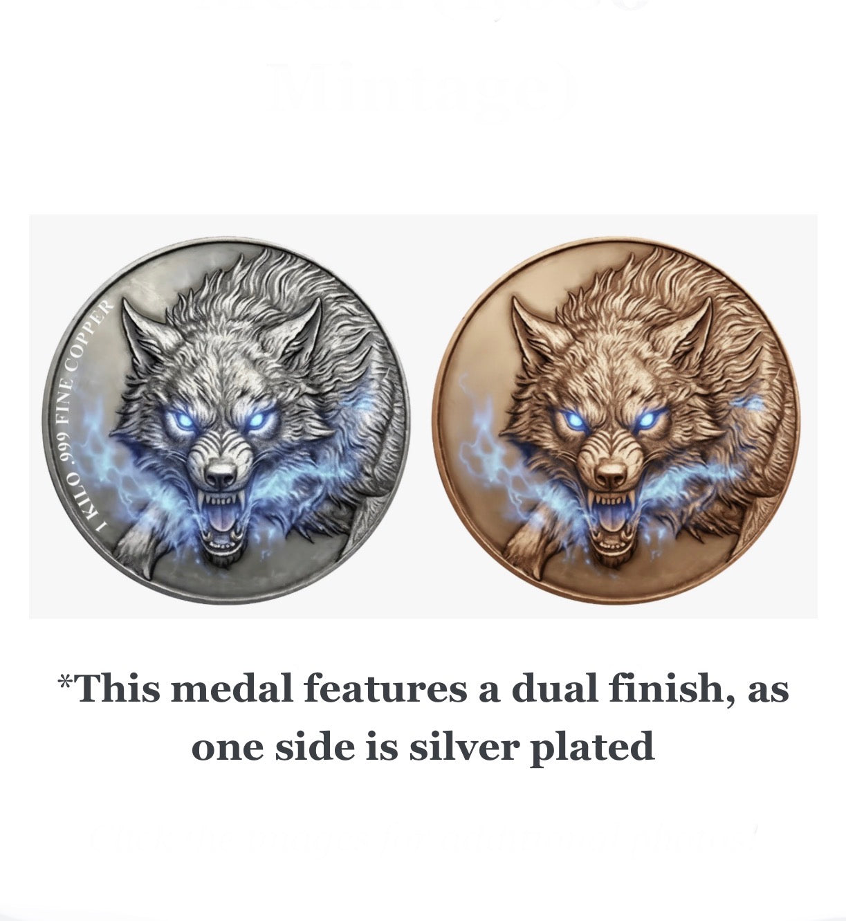 Spirit Wolf High Relief 1 Kilo Copper Medal (02/17)