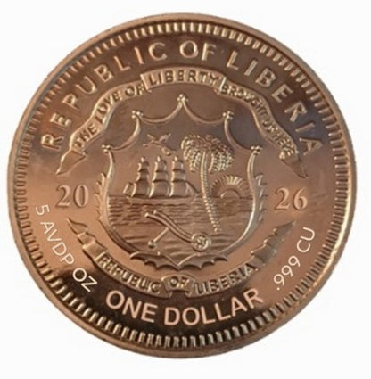 In Stock! 5oz Genie Government Backed Copper Coin