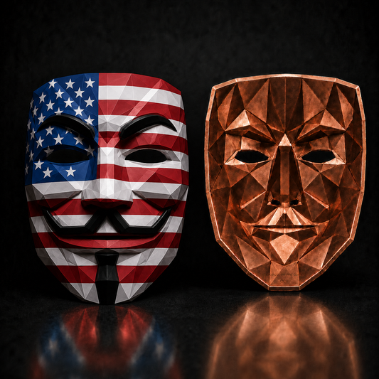 2026 Guy Fawkes "AMERICA" 3 AVDP oz .999 Fine Copper Mask Stacker Collectible