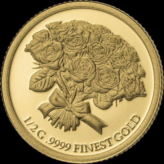 2026 Congo Roses of Gold 0.5g Gold Coin in Card (02/09)