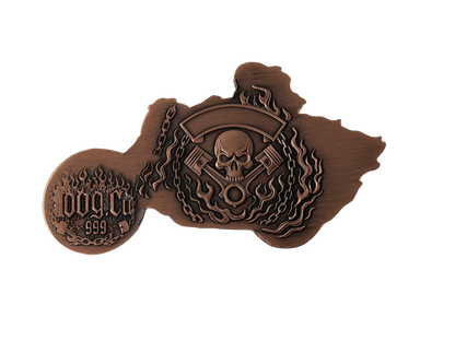 100 Gram Bone Queen Biker Colorized Copper in Display Box