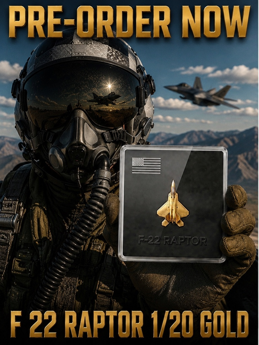 F22 Raptor Shaped 1/20g Gold Medal (07/29)