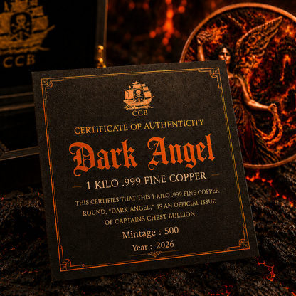 KILO! 2026 Dark Angel - 1Kilo .999 Pure Copper Round (Ultra Limited Mintage)