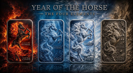 Estimate: 2026 Australia Year of the Horse: The Four Elements FIRE Horse 1 oz Silver Colorized Coin Bar in Capsule w/COA (100 Mintage)